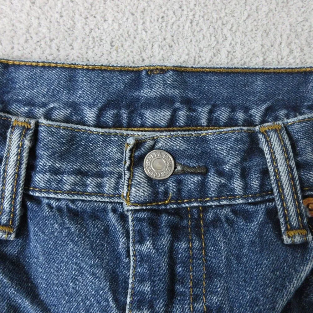 Levis 517 Jeans Mens 31x32 Bootcut Relaxed Fit Blue Distressed Denim